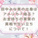 田中みな実の出身はアメリカ？埼玉？お金持ちの実家の真相や生い立ちについて！