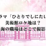 ドラマ「ひとりでしにたい」美術館ロケ地は？鳴海の職場はどこで撮影？