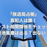 「放送局占拠」の真犯人は誰！キャスト相関関係をチェック！菊池風磨は出る？出ない？