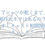 「Tシャツが乾くまで」の原作元ネタはあるの？あらすじキャスト相関関係をチェック！